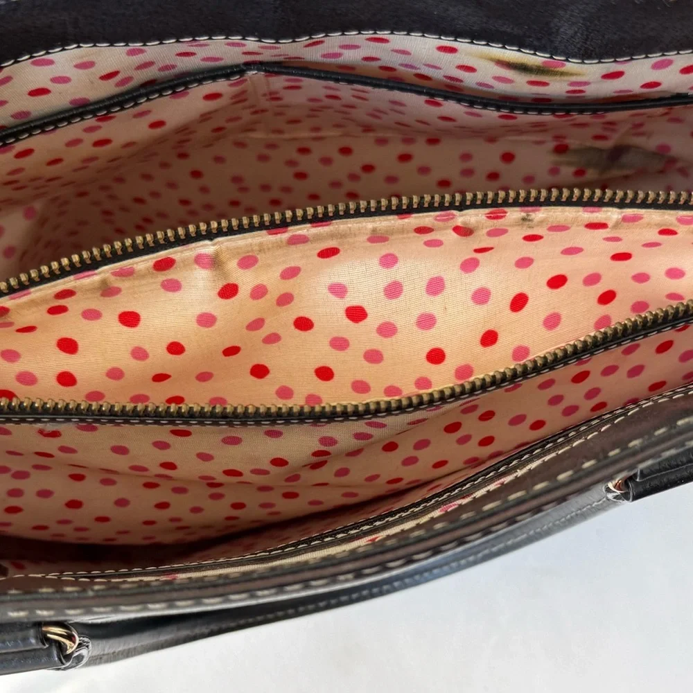 kate spade New York Large Black Leather Tote Bag - Picture 12 of 14